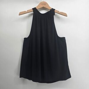 Joie de Vivre Womens Black Halter Blouse Sleeveless Flowing Top Size Large